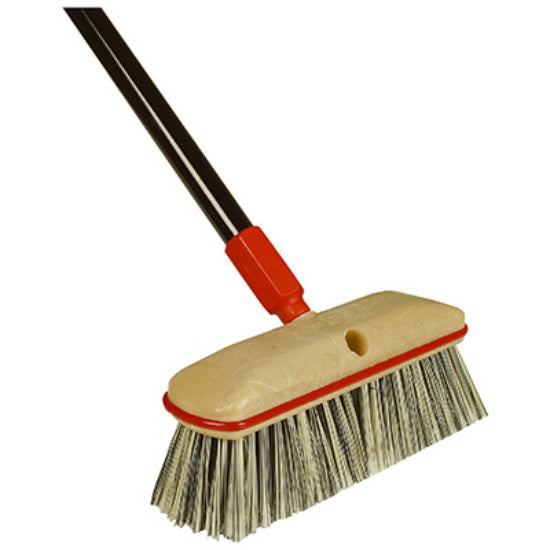 Harper Brush 687310A All-Purpose Wash Brush with 15/16” x 54” Metal Handle, 10"