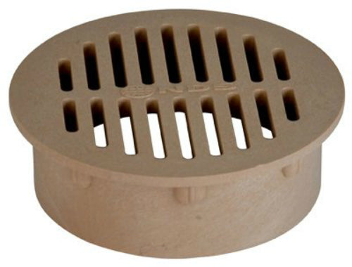 NDS 60S Round Structural Foam Polyolefin Grate with UV Inhibitors, 6", Sand