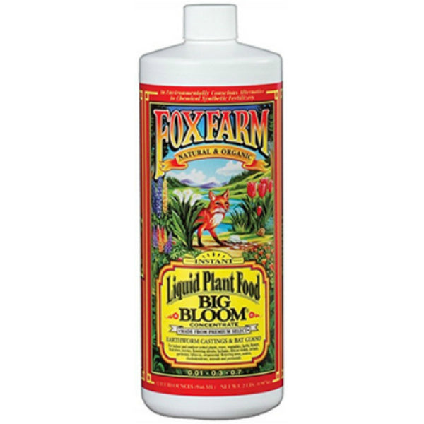 Foxfarm FX14002 Big Bloom® Liquid Plant Food Concentrate, 1 Qt, 0.01-0.3-0.7