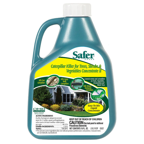 Safer 5163 Caterpillar Killer II with BT, Concentrate, 16 Oz