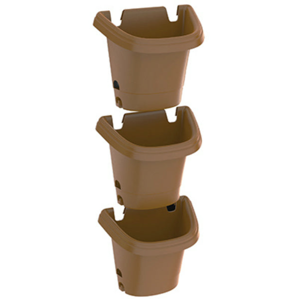 Fiskars Pottery 482125-1001 Hanging Garden Planter System, Chocolate, 3-Piece