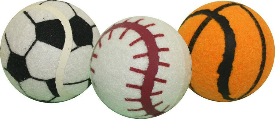 Multipet™ International 29163 Tennis Ball Sport Ball Dog Toy, 2.5", 3-Pack