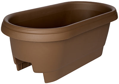 Fiskars Pottery 477245-1001 Deck Rail Planter, Chocolate, 24"