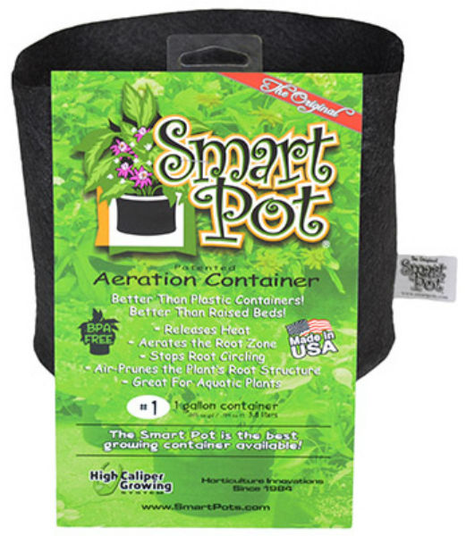 Smart Pot® 10001 Small Soft-Sided Fabric Aeration Container, Black, 1-Gallon