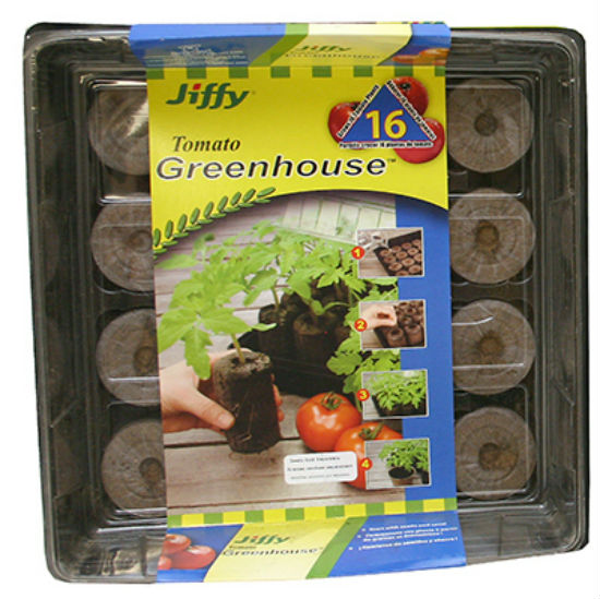 Jiffy® J616 Peat Pellet Tomato Greenhouse, 11" x 11", 16-Count