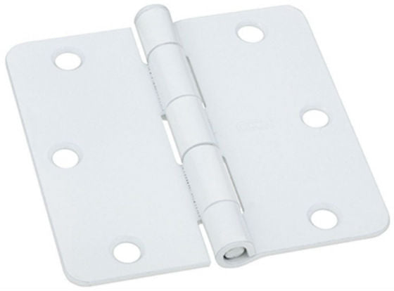National Hardware® N830-218 Door Hinge Round Corner, Prime Coat White, 3.5"