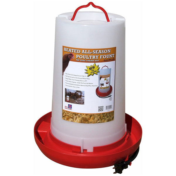 Farm Innovators HPF-100 Heated All-Seasons Poultry Fountain, 3-Gallon, 100W