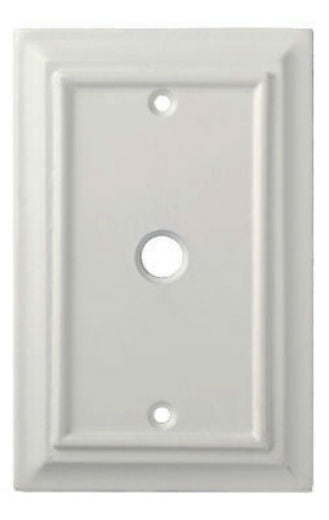 Brainerd® W13762-W-U Wood Architectural Coax Wall Plate, White, 1 Gang