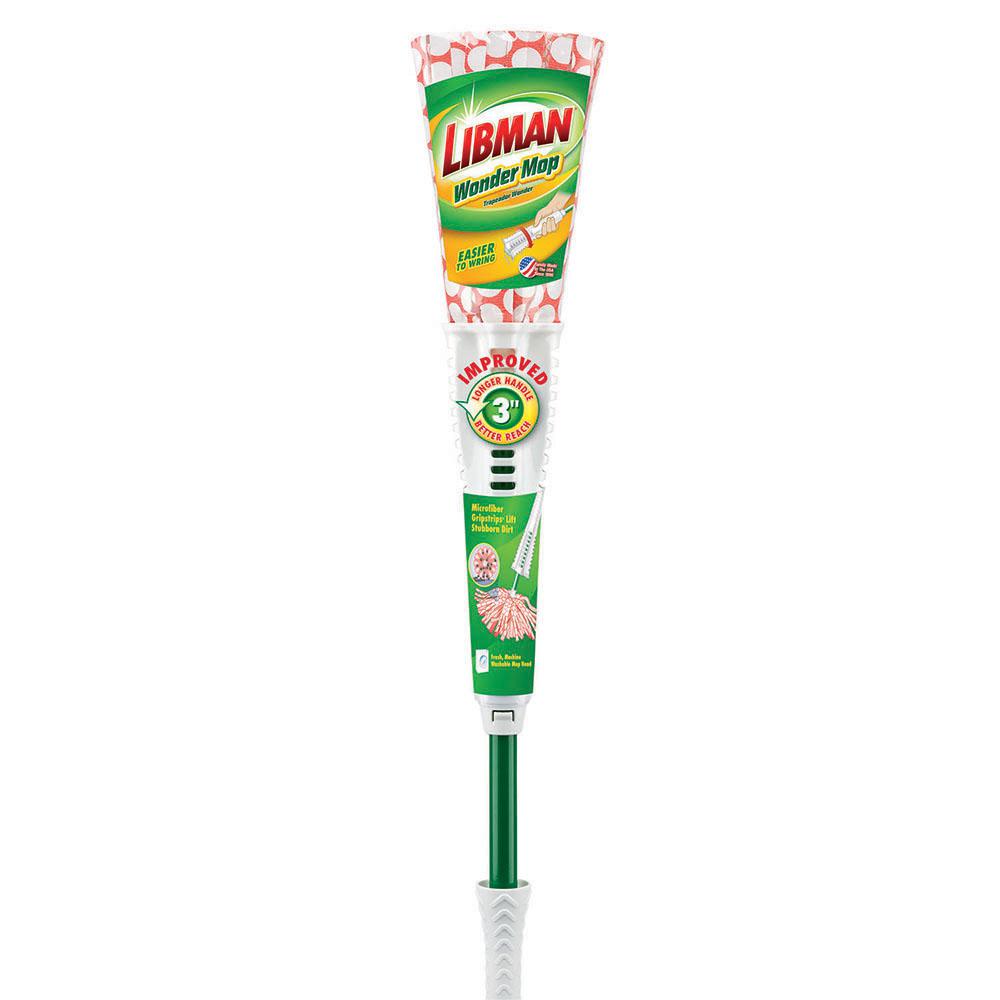 Libman 2000 Wonder Mop with Microfiber Gripstrips & Power Wringer