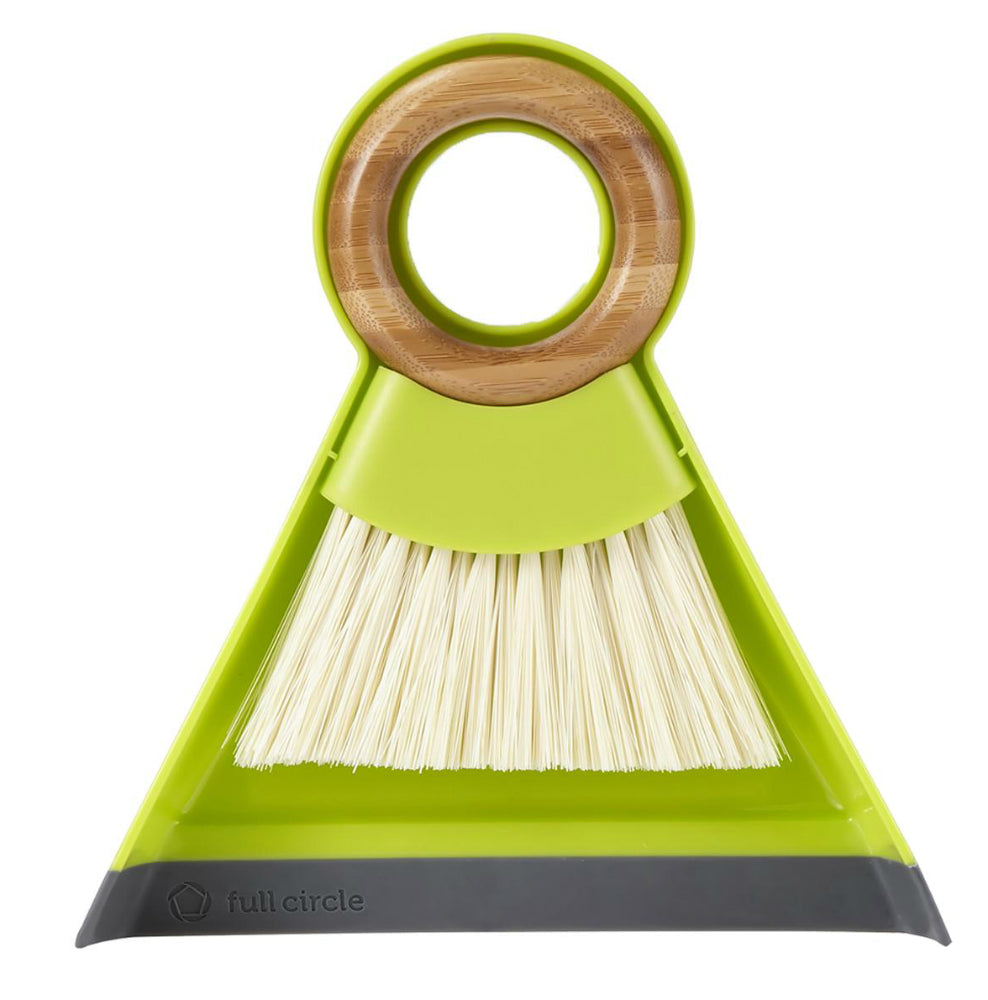 Full Circle FC14608 Tiny Team Mini Brush & Dustpan Set, 7" x 7", Green