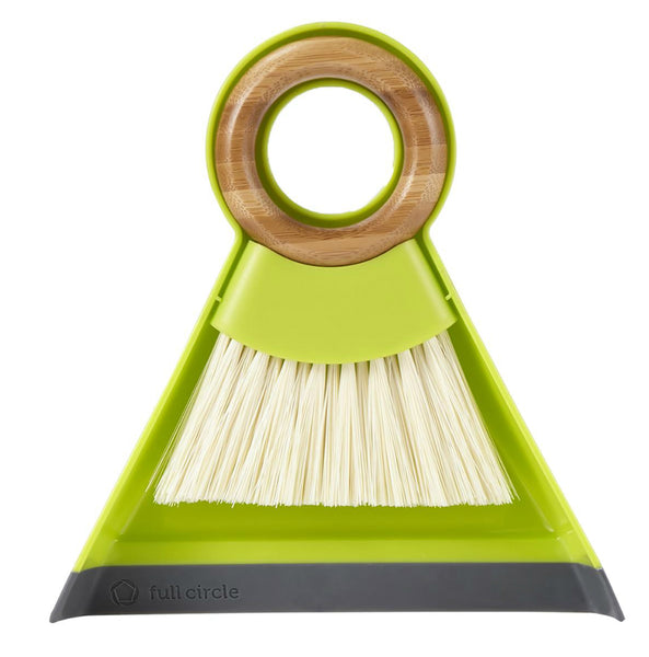 Full Circle FC14608 Tiny Team Mini Brush & Dustpan Set, 7" x 7", Green