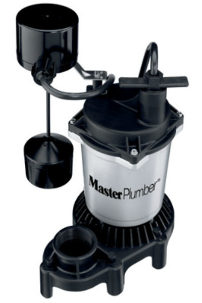 Master Plumber 176951 Cast Iron & Zinc Sump Pump with Vertical Switch, 1/2 HP