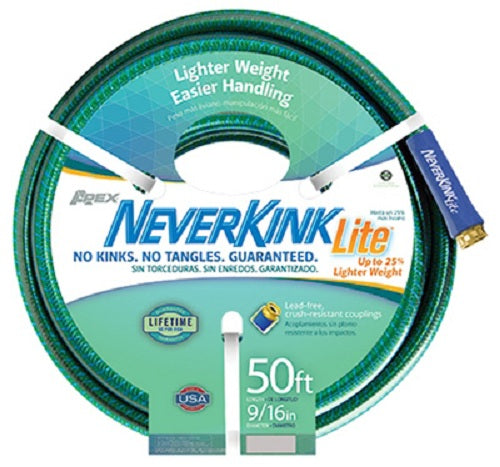Teknor Apex 6600-50 Neverkink Lite Garden Hose, 9/16" ID x 50', Light Green