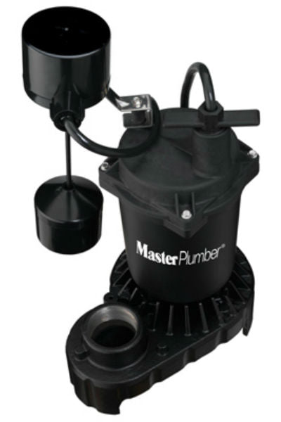 Master Plumber 176950 Cast Iron & Zinc Sump Pump with Vertical Switch, 1/3 HP