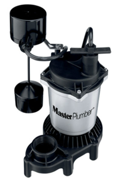 Master Plumber 176952 Zinc & Plastic Sump Pump with Vertical Switch, 1/2 HP