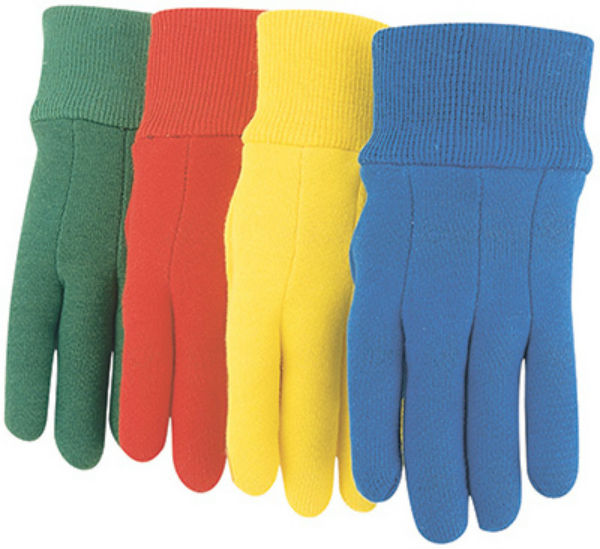Midwest 537K Kids Cotton Jersey Glove with Knit Cuff, Assorted Colors