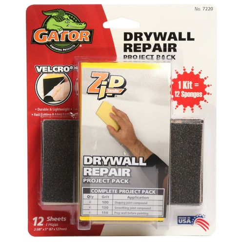 Gator 7220 Hook & Loop Drywall Sanding Block Kit, 1.5" x 2.625"