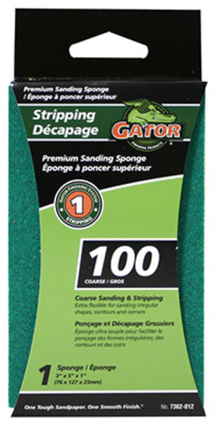 Gator® 7362 Step 1 Stripping Premium Sanding Sponge, 3"x5"x1", Coarse 100-Grit