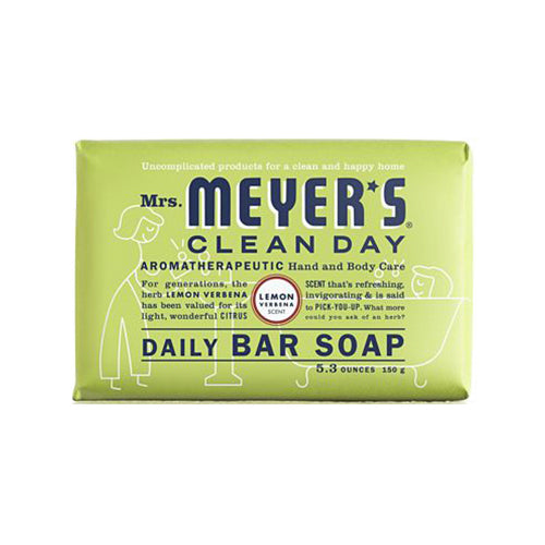 Mrs. Meyer's Clean Day 12165 Daily Bar Soap, 5.3 Oz, Lemon Verbena Scent