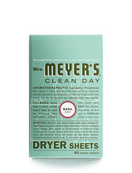 Mrs. Meyer's Clean Day 14448 Basil Dryer Sheets, 80-Count