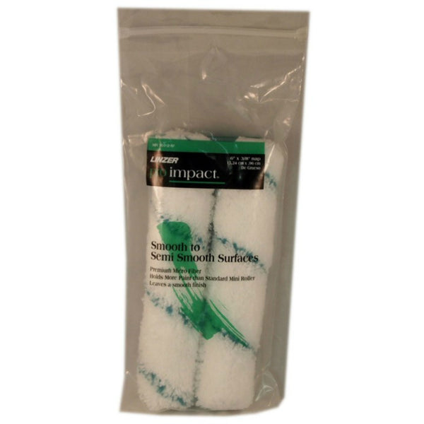Linzer MR701-2-6 Pro Edge Microfiber Fabric Mini Roller Cover, 6" x 3/8", 2-Pack