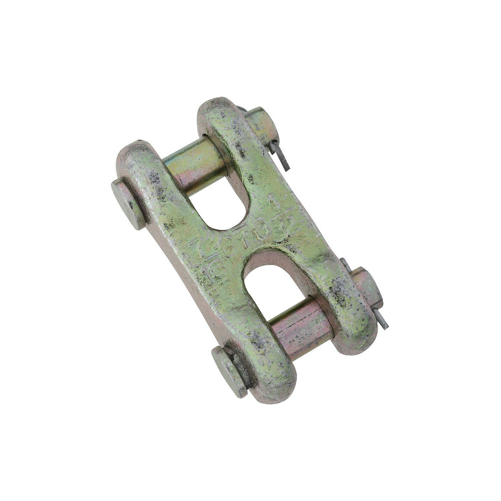 National Hardware N282-145 Double Clevis Link, 1/2", Yellow Chromate, 3255BC