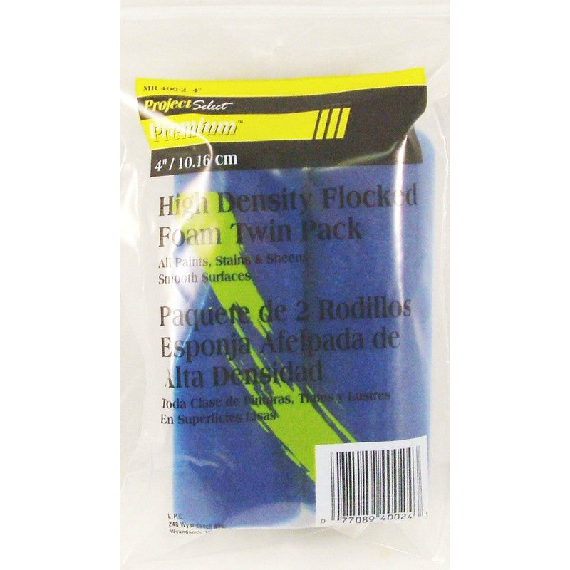Linzer MR400-2-4 Pro Edge™ Flocked Foam Mini Roller Cover, 4" x 1/8" Nap, 2-Pack