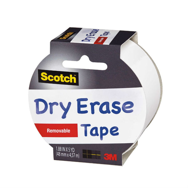 Scotch™ 1905R-DE-WHT Dry Erase Tape, White, 1.88" x 5 Yard