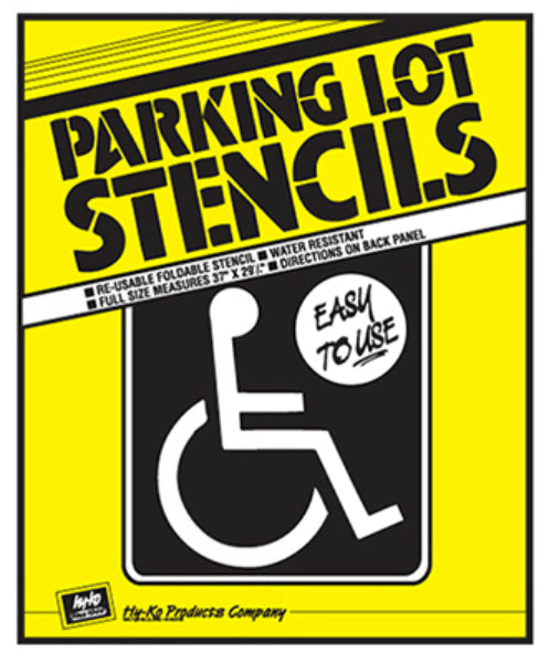 Hy-Ko PLS-10 Handicapped Parking Lot Paper Stencil Sign, 37"H x 25"W