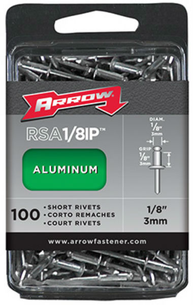 Arrow Fastener RSA1/8IP Short Aluminum Rivet, 1/8" DM, 100-Count
