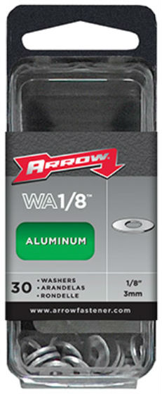Arrow Fastener WA1/8 Aluminum Washers, 1/8", 30-Count