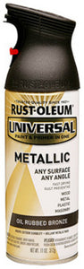 Rust-Oleum® 249131 Universal® Metallic Spray Paint, 12 Oz, Oil Rubbed Bronze