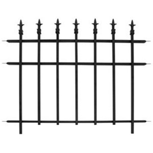 Panacea™ 87103 Classic Finial Style Garden Fence Section, Black, 37" x 30"