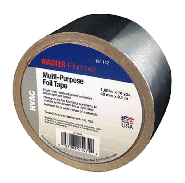 Master Plumber 1221041 HVAC Multi-Purpose Foil Tape, 1.89" x 10 Yd