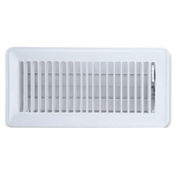 AmeriFlow® 413W4X14 Steel Floor Register, White, 4" x 14"