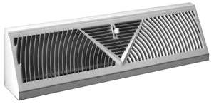 Ameriflow 3018W18 Steel Perimeter Baseboard Diffuser w/ Sunburst, White, 18"