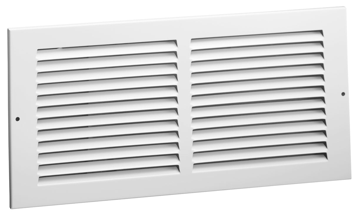 AmeriFlow® 372W10X6 Steel Return Air Grille, 1/2" Fin Spacing, White, 10" x 6"