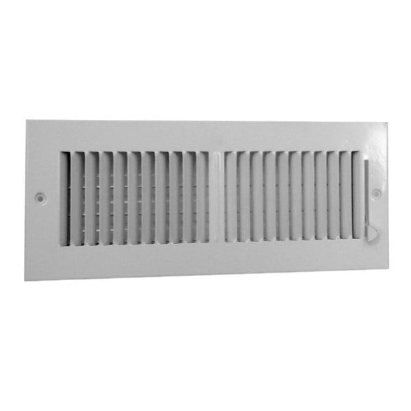 AmeriFlow® 382W10X4 2-Way Sidewall Register, 1/2" Fin Spacing, White, 10" x 4"