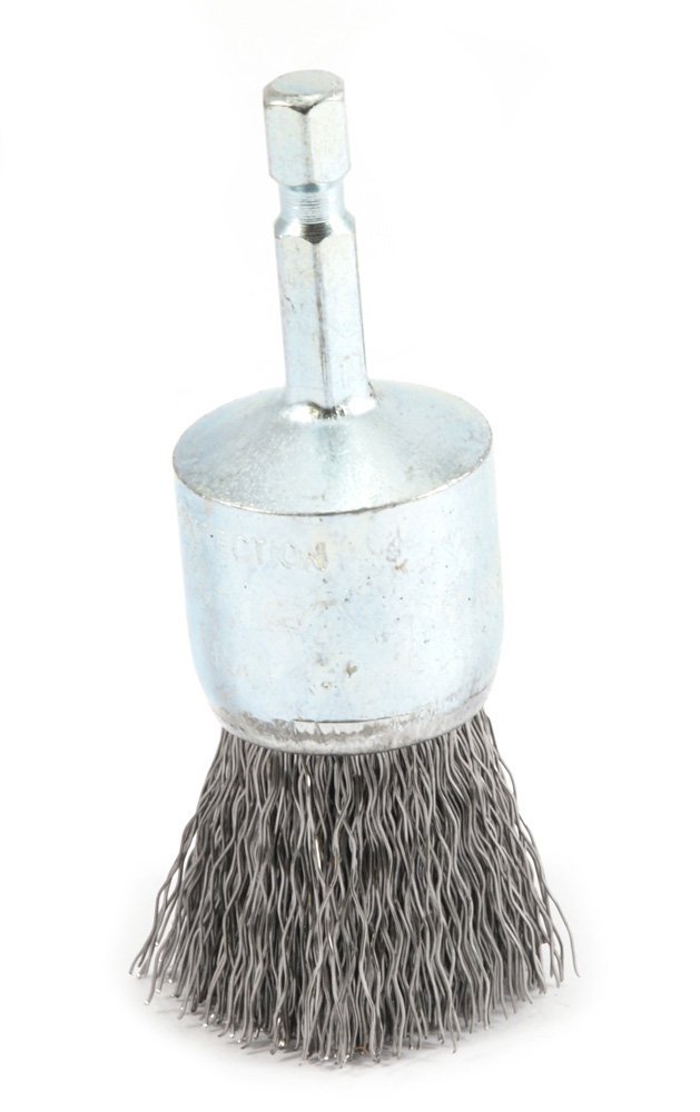 Forney 72737 Coarse Crimped Wire End Brush, 1" x 0.012", 1/4" Hex Shank