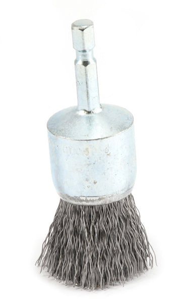 Forney 72737 Coarse Crimped Wire End Brush, 1" x 0.012", 1/4" Hex Shank