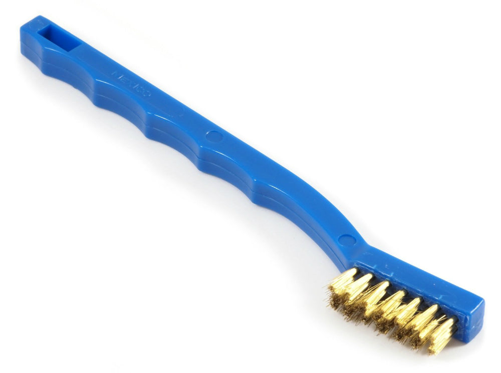 Forney 70489 Wire Brush with Plastic Handle, 7-1/4" x 0.006", Brass