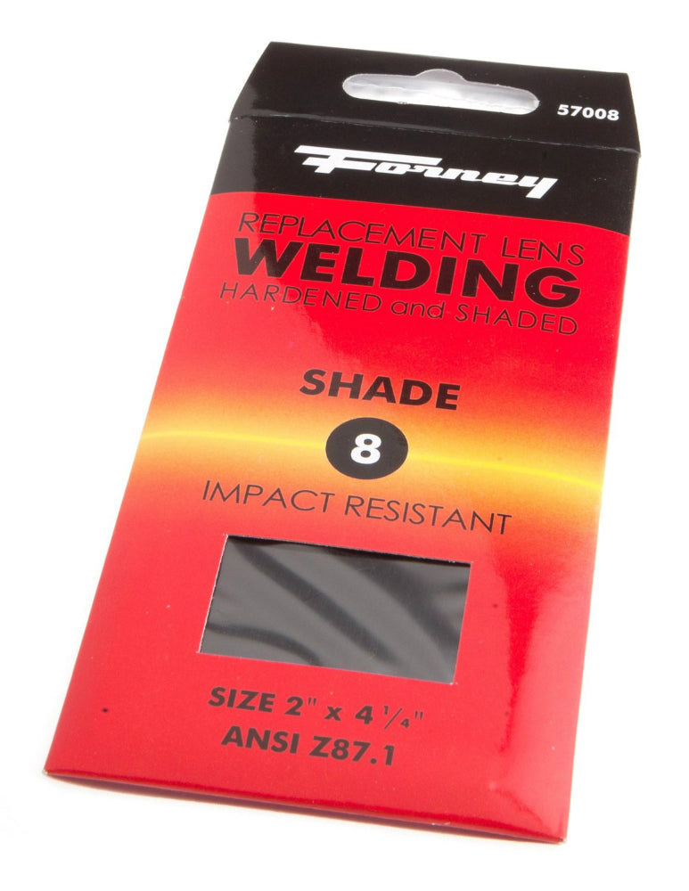 Forney 57008 Hardened Replacement Gas Welding Lens, Shade #8, 2" x 4-1/4"