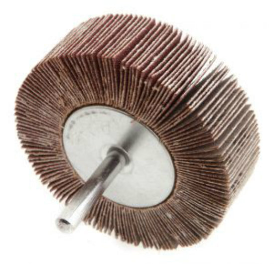 Forney 60183 Flap Wheel, 1/4" Shank Mounted, 3" x 1", 120 Grit