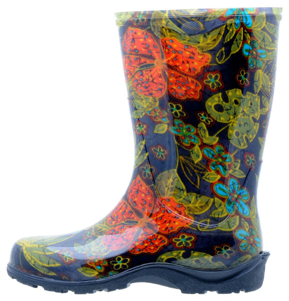 Sloggers® 5002BK10 Women's Rain & Garden Boot, Midsummer Black Print, Size 10