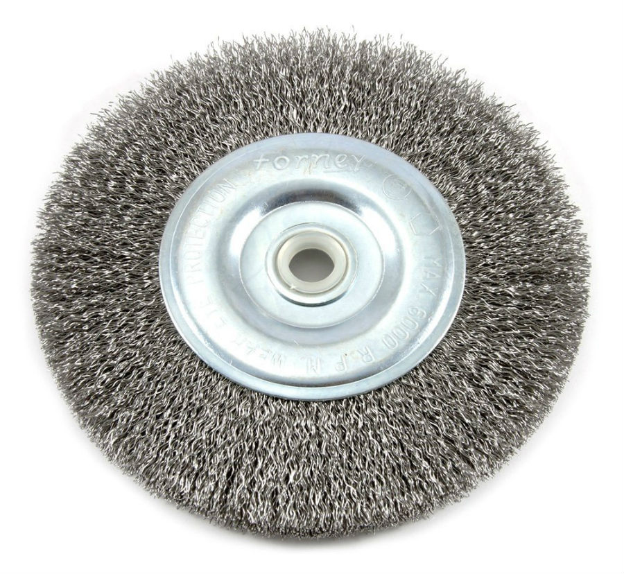 Forney 72745 Coarse Crimped Wire Wheel Brush, 6" x 0.012" Wire, 1/2"-5/8" Arbor