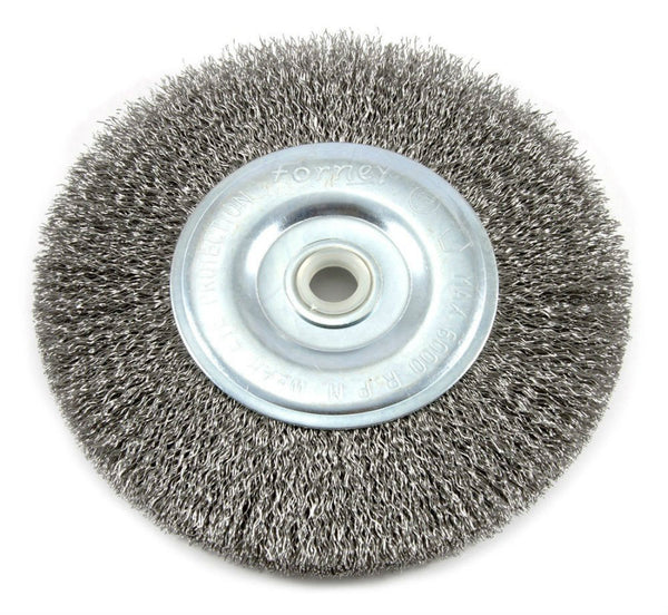 Forney 72745 Coarse Crimped Wire Wheel Brush, 6" x 0.012" Wire, 1/2"-5/8" Arbor