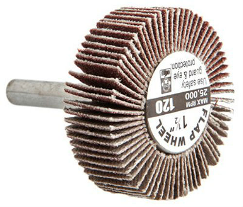 Forney 60189 Mounted Flap Wheel with 1/4" Shank, 1-1/2" x 1/2", 120-Grit