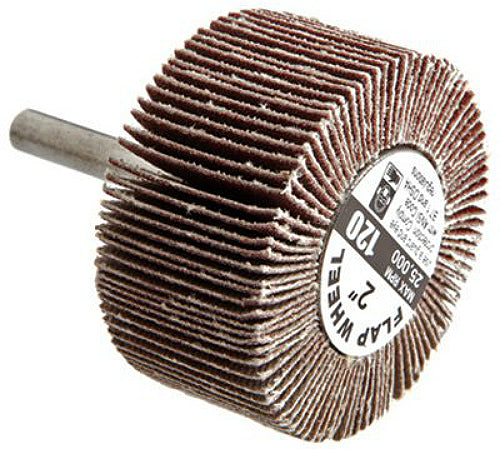Forney 60186 Flap Wheel, 1/4" Shank Mounted, 2" x 1", 120 Grit