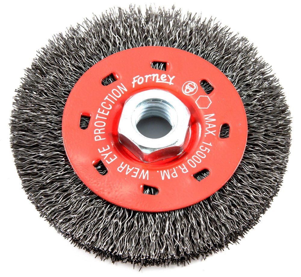 Forney 72788 Coarse Crimped Wire Wheel Brush, 4" x 0.012" Wire, 5/8"-11 Arbor