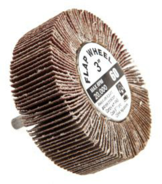 Forney 60181 Flap Wheel, 1/4" Shank Mounted, 3" x 1", Aluminum Oxide